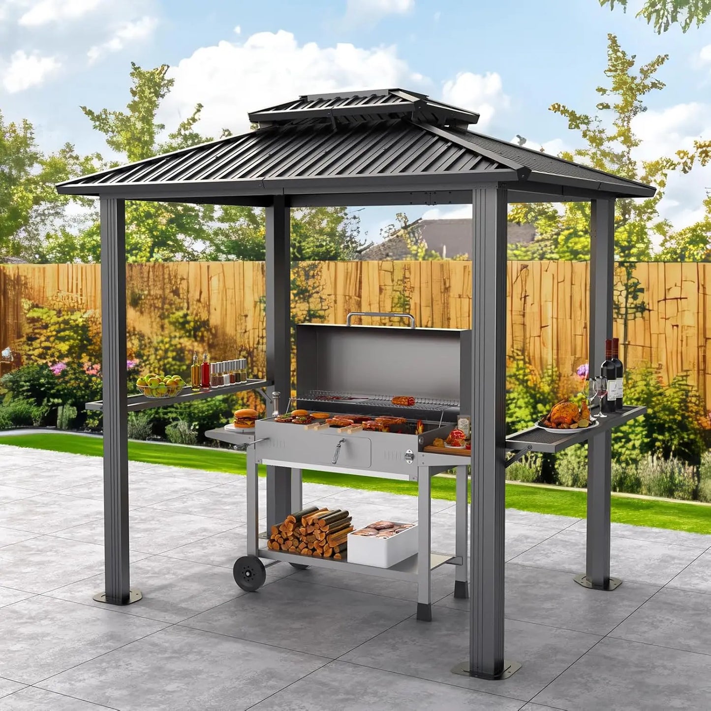 Tooluck Hardtop Gazebo With Galvanized Steel Roof And Aluminum Frame