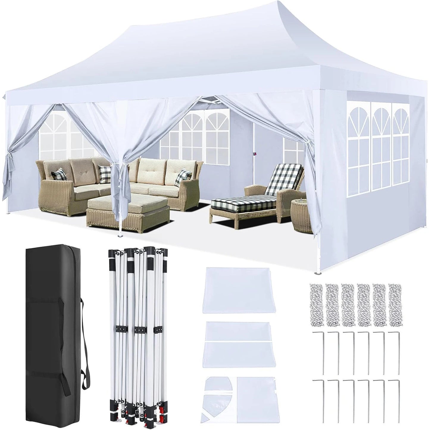COBIZI Pop Up Canopy Gazebo With UV50 Waterproof Tent
