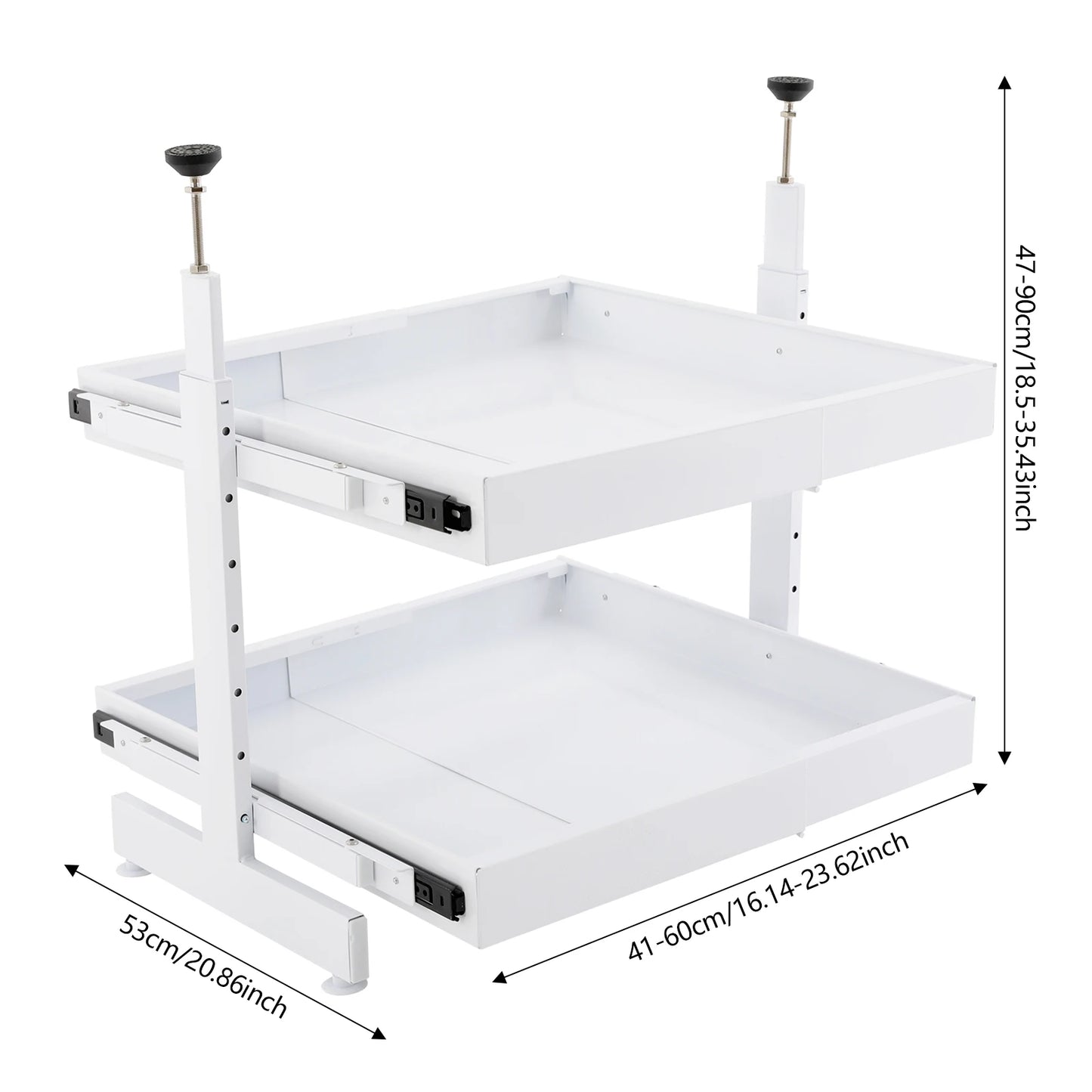 Carbon Steel Expandable Pull Out Cabinet Organizer 2 Tier
