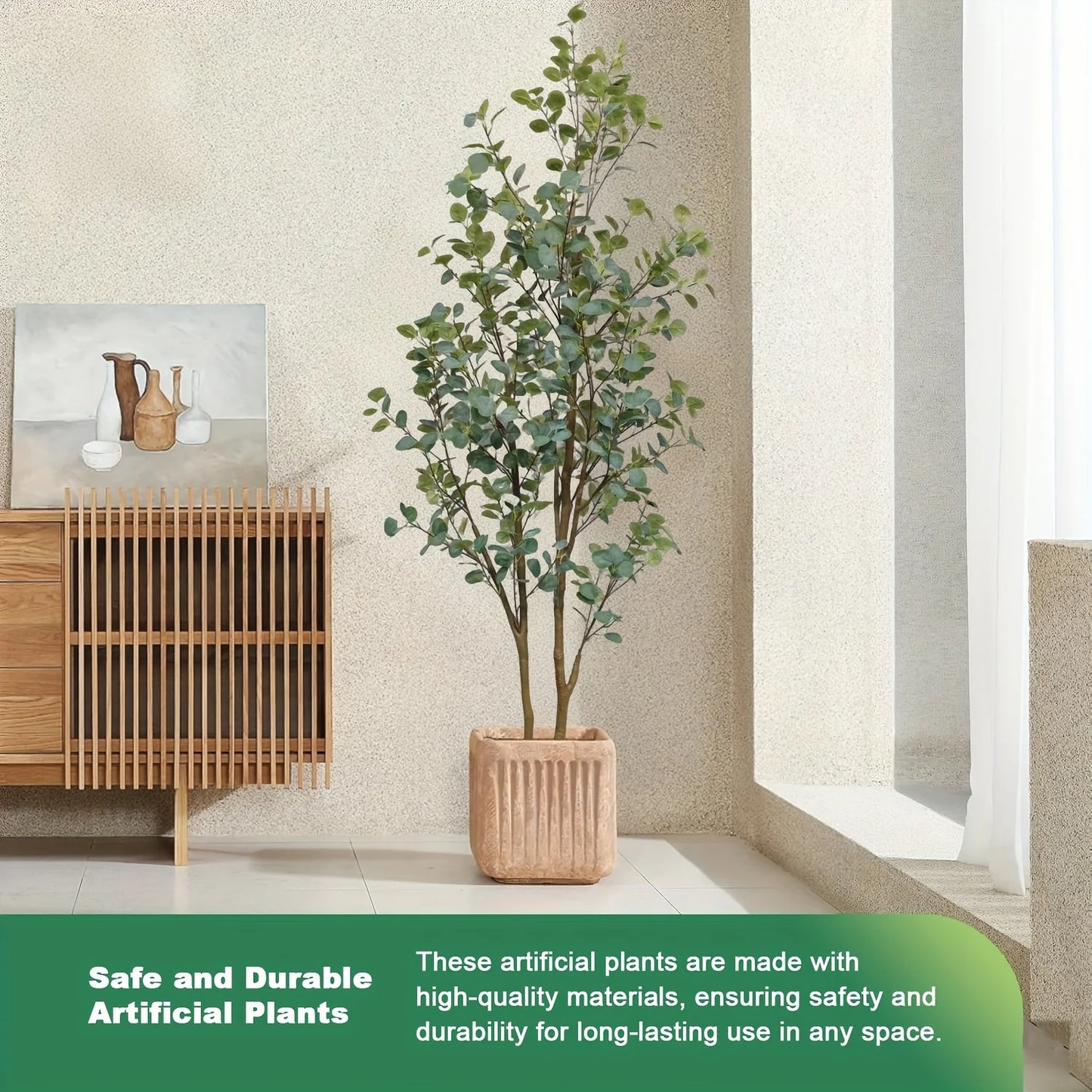 Artificial Eucalyptus Tree With Planter For Indoor Decor