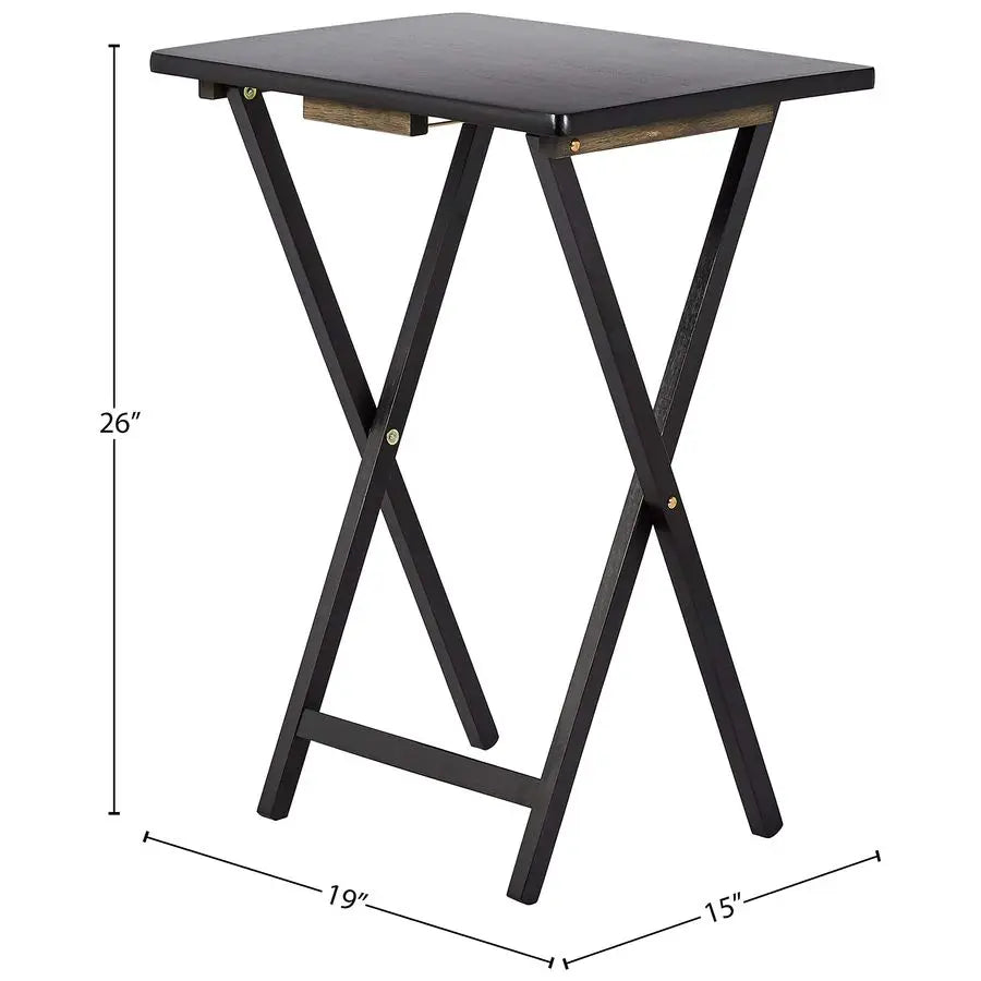 XMSJ 4 Pack Folding TV Tray Tables With Storage Rack