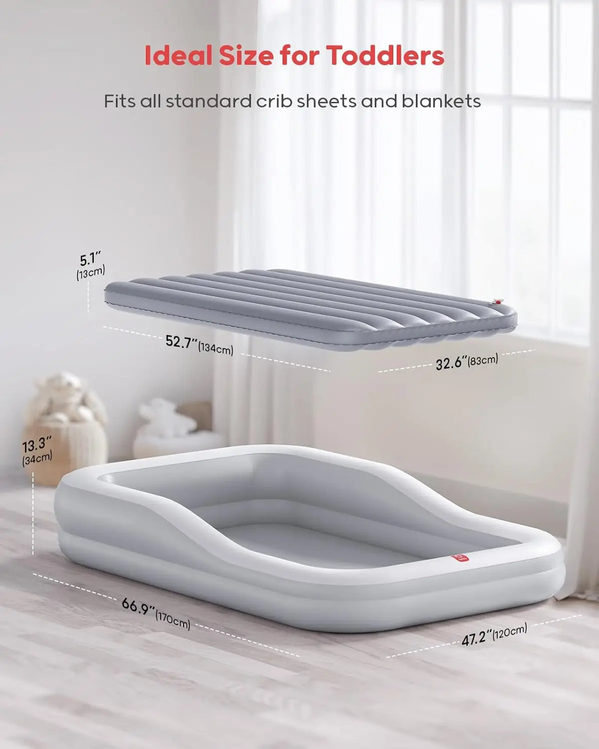 Inflatable Toddler Travel Bed With Tent For Camping And Home