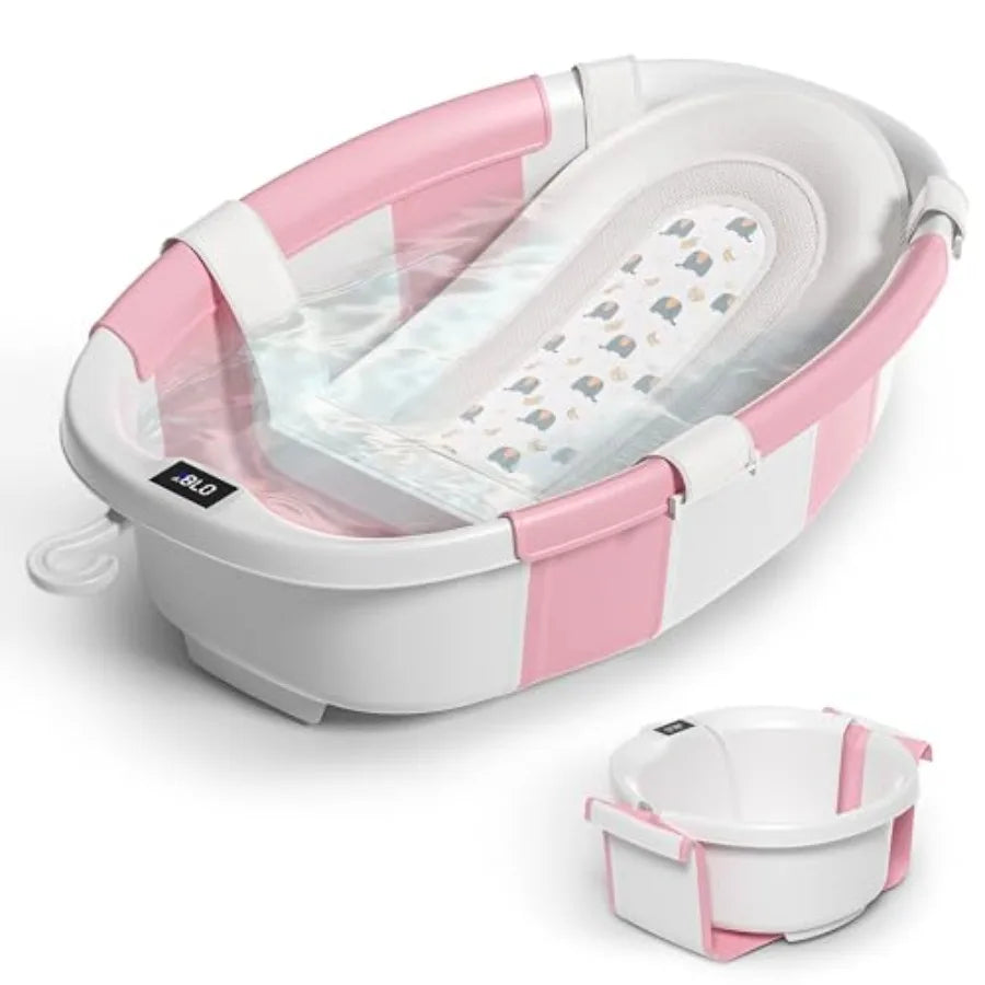 Himold Collapsible Baby Bathtub With Thermometer Cushion