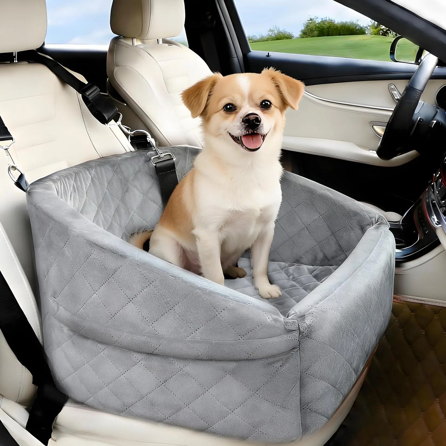 HiMISS Dog Booster Car Seat With Detachable Washable Bed