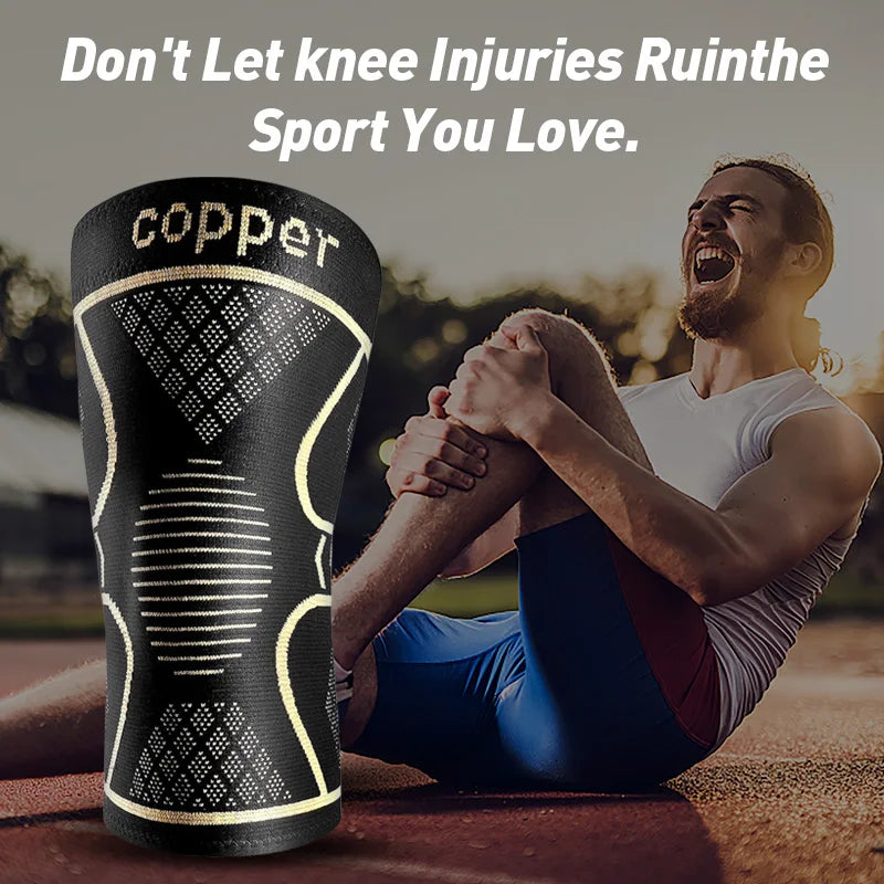 Copper Ion Sports Knee Pads 2 Pack Breathable Non Slip Outdoor Basketball