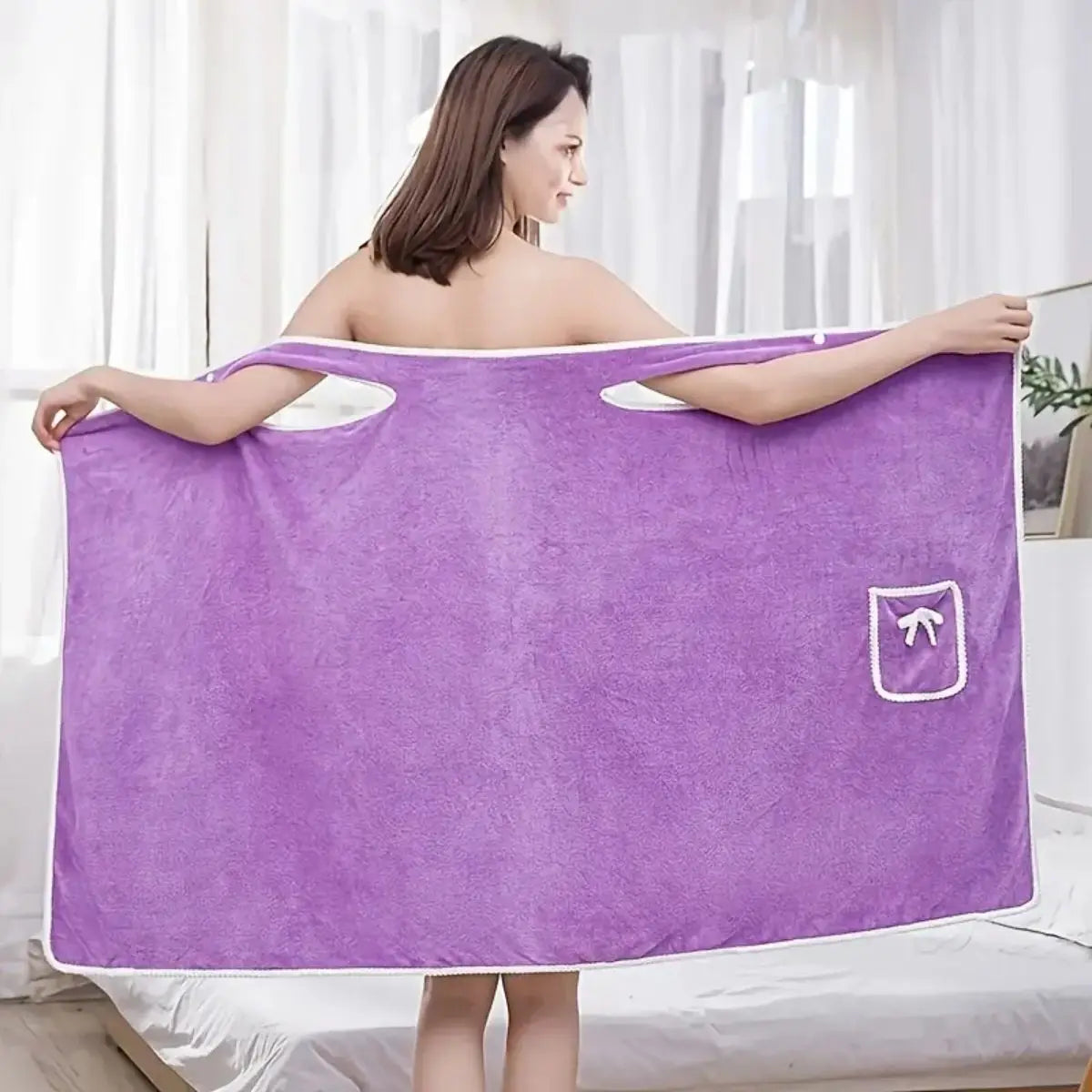 Microfiber Wearable Bath Towel For Travel And Gym Use Everyday