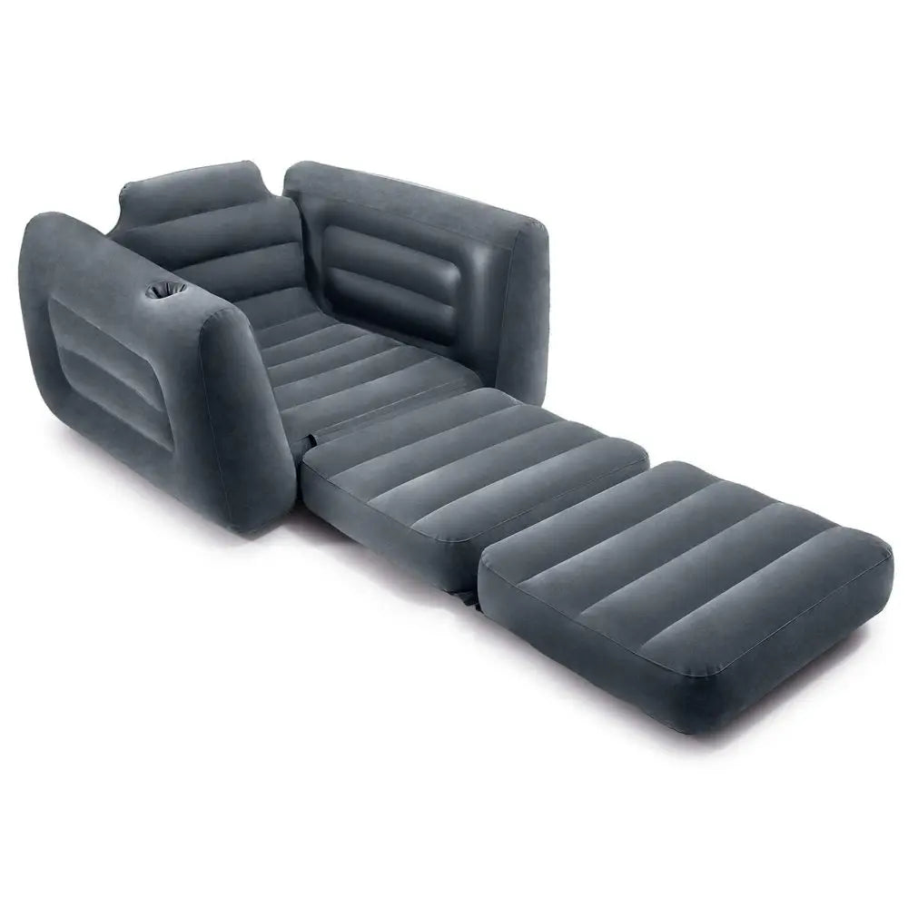 2 in 1 Inflatable Pullout Sofa Chair and Twin Air Bed Set for Adults