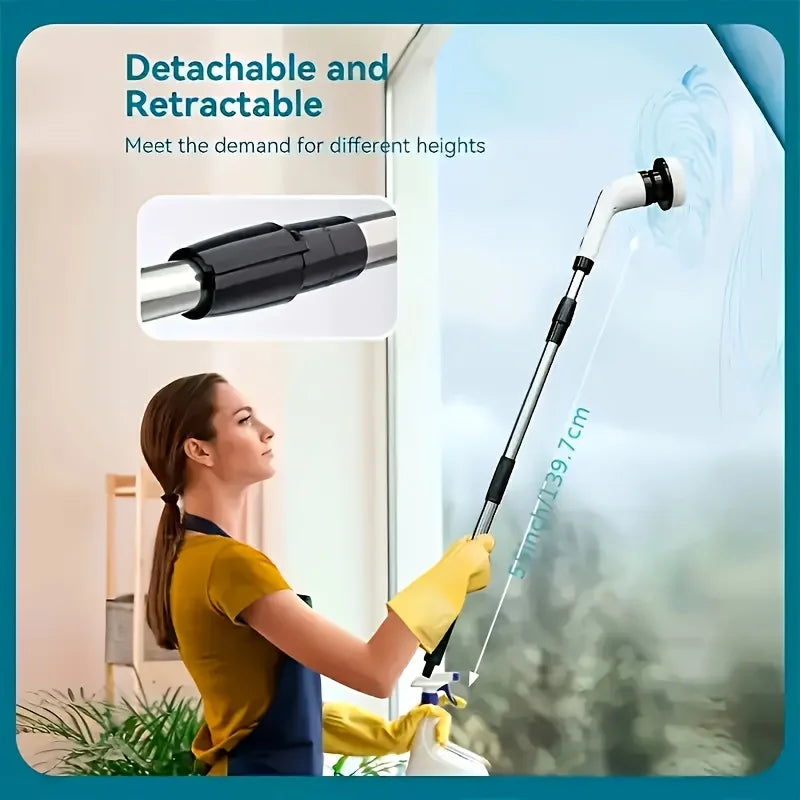 AHTOSKA 9In1 Electric Rotating Cleaning Brush With Telescopic Handle
