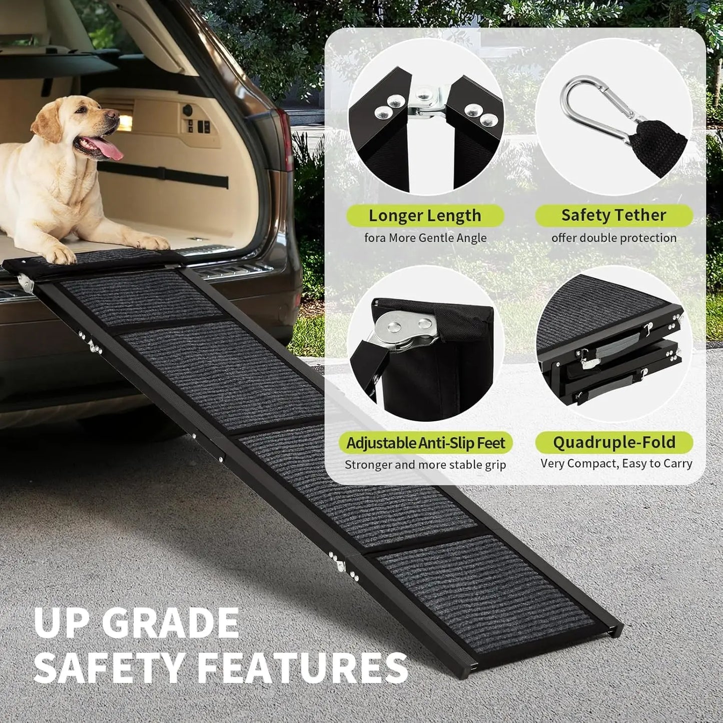 TWISTER.CK Dog Ramp Non Slip Quad Fold For Large Dogs