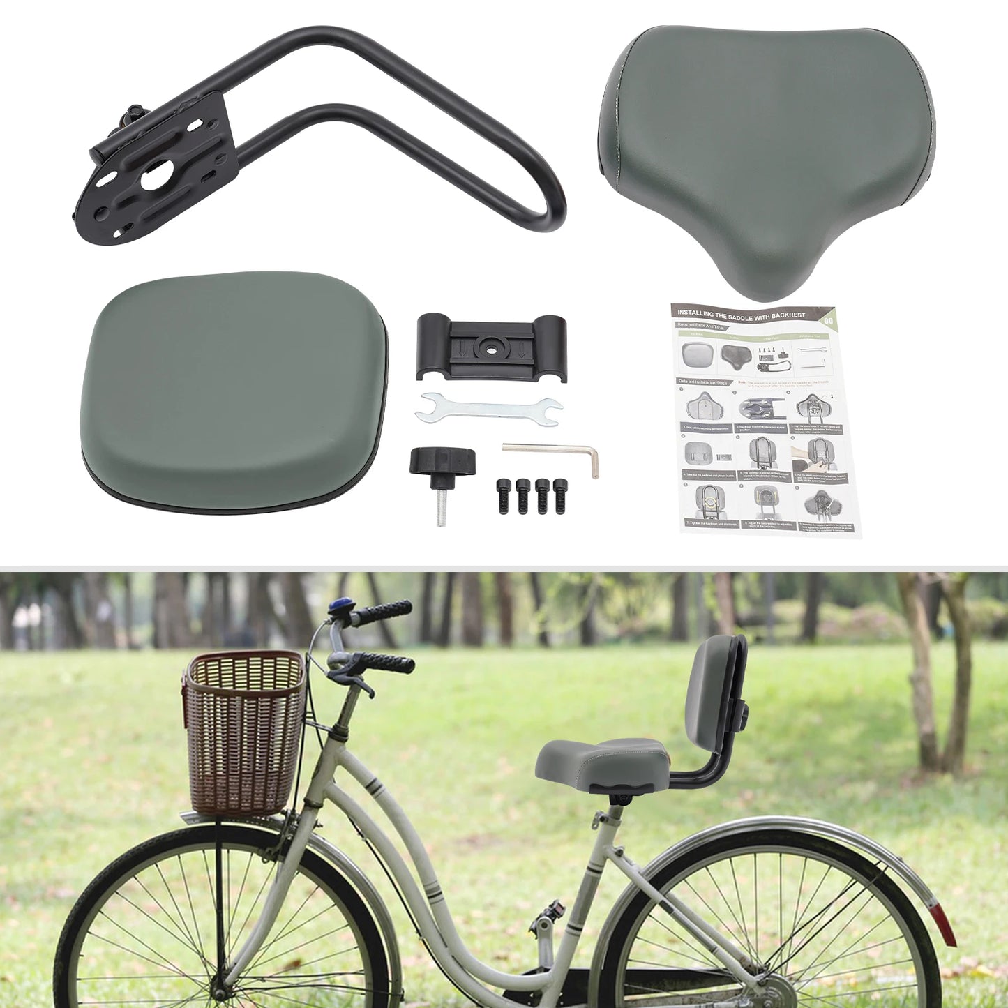 Comfortable Bike Seat With Backrest For Tricycles And Electric Bikes