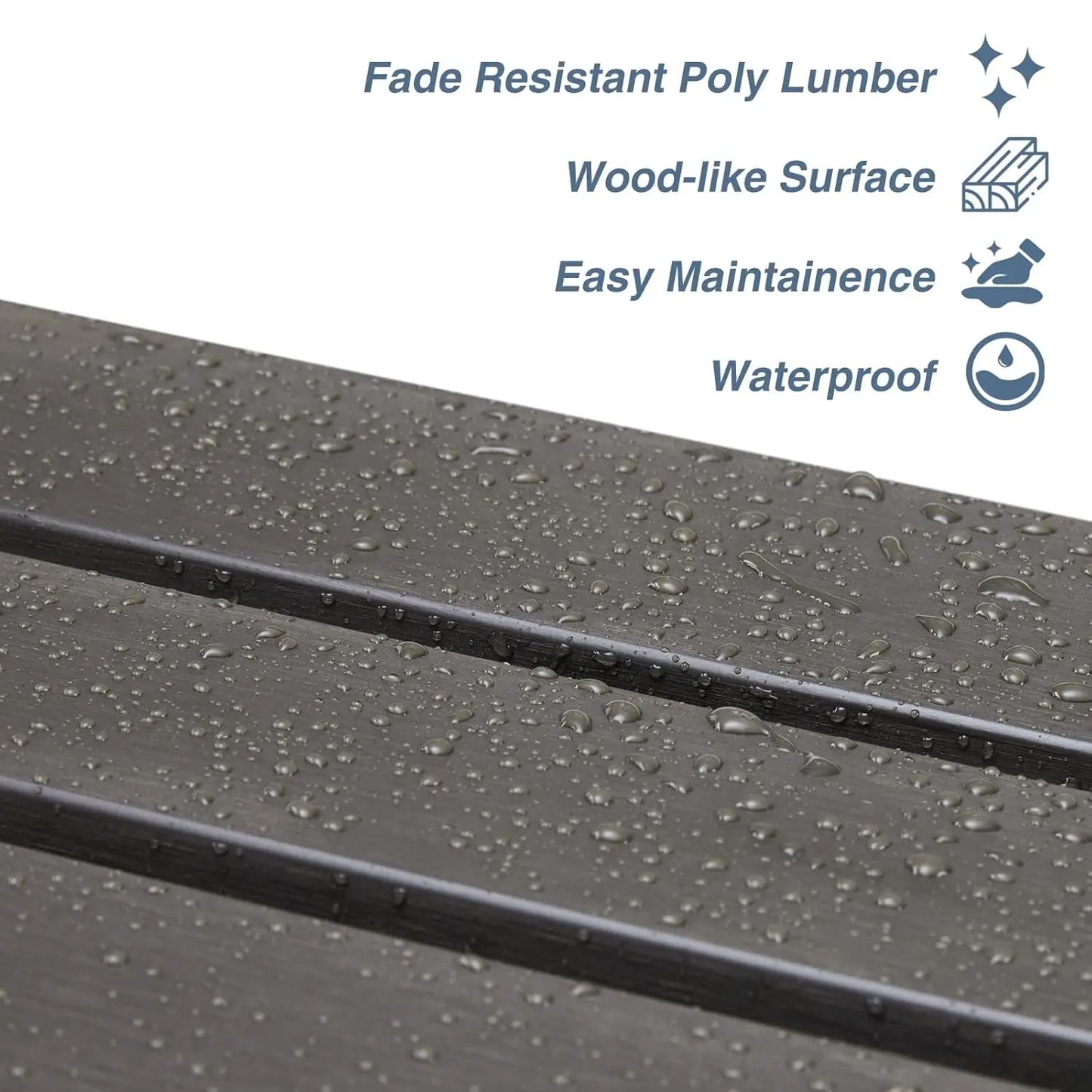 All-Weather Poly Lumber Memorial Garden Bench Rot-Resistant
