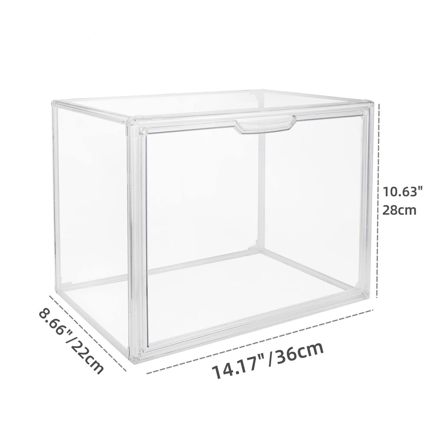 Clear Display Box Organizer 4 Pack Stackable With Magnetic Door Large Capacity