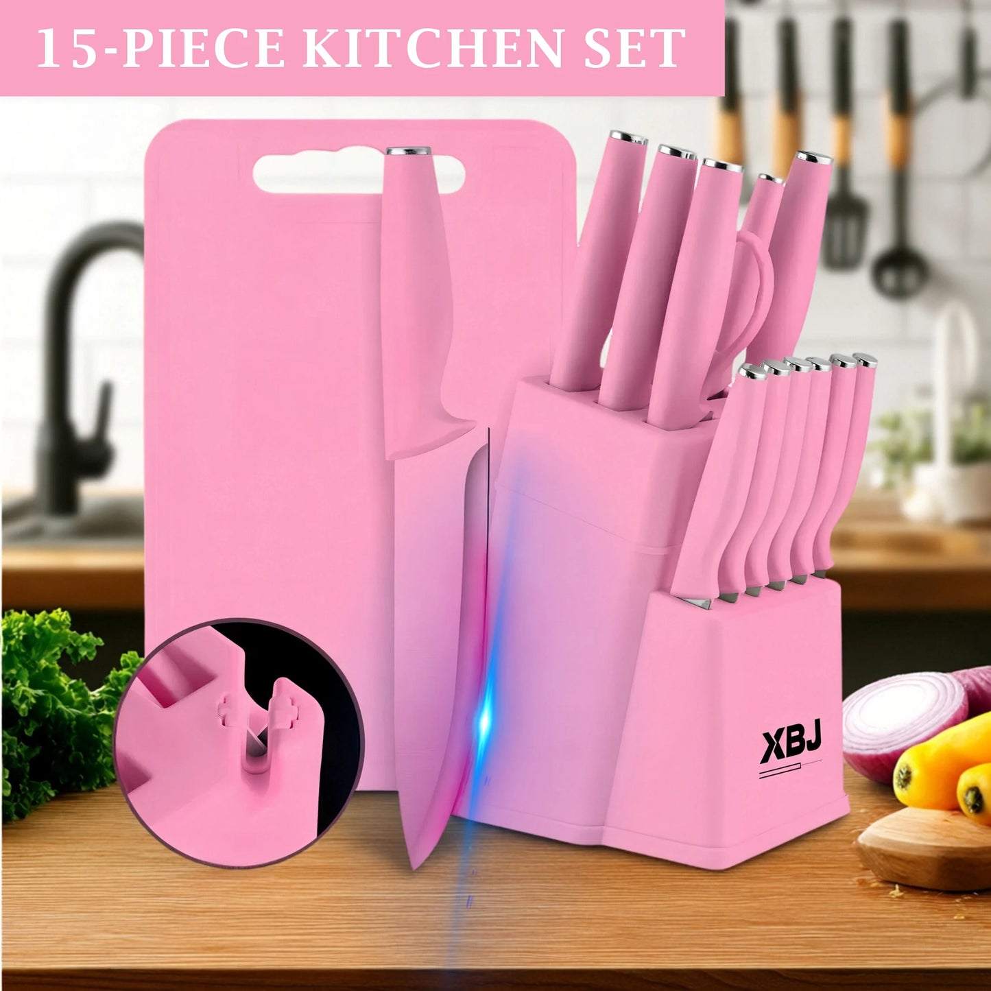 Stainless Steel Knife Set Ergonomic Handle Multi Purpose Kitchen