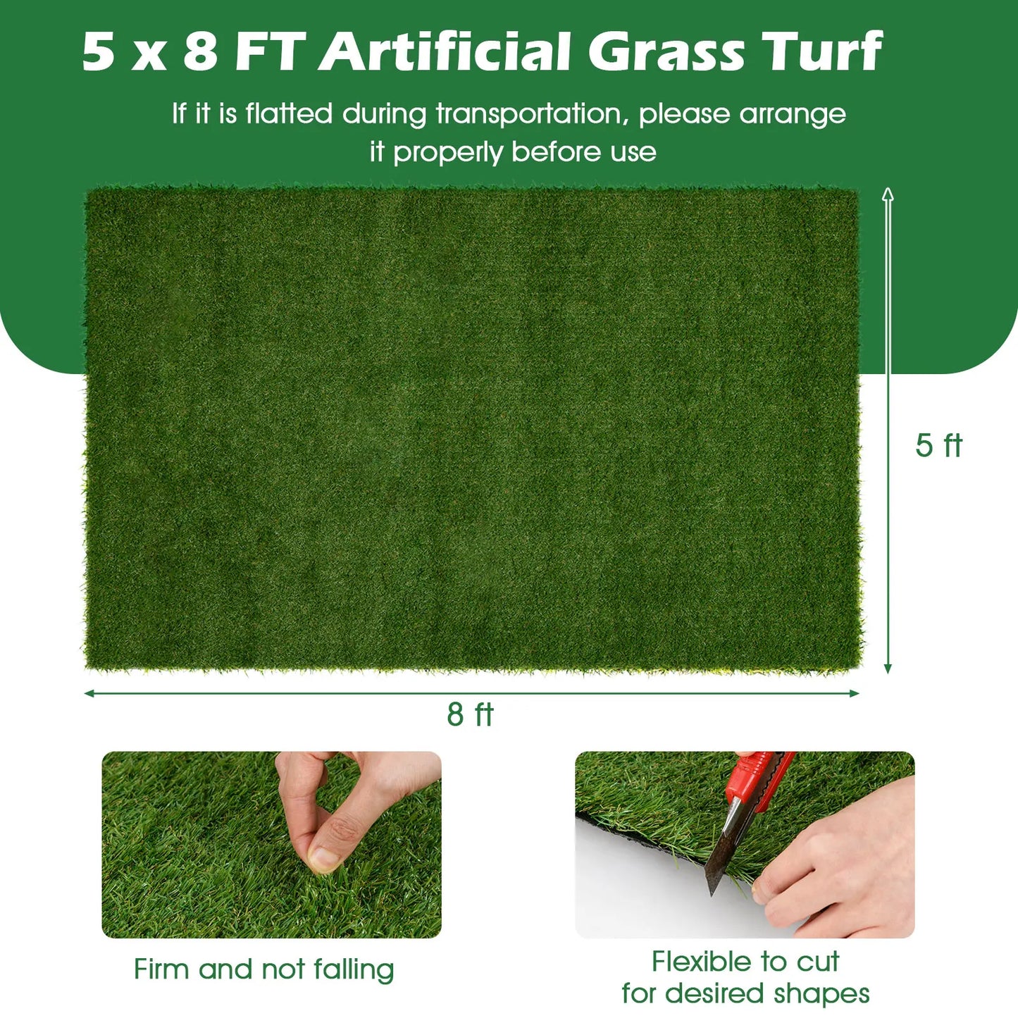 LIFEZEAL Artificial Grass Turf Drainage Holes Nonslip Bottom 60 OZ