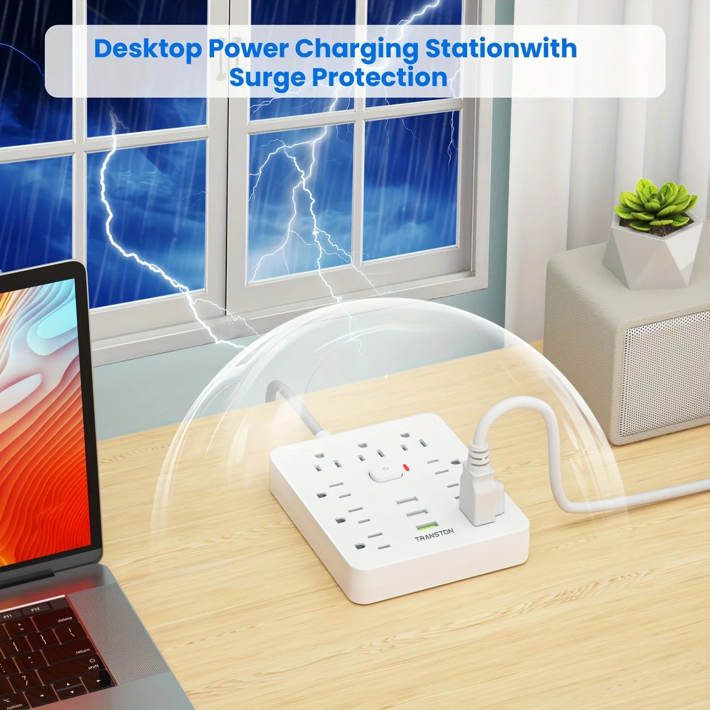 Power Outlet Surge Protector 9 Sockets And 3 USB Ports
