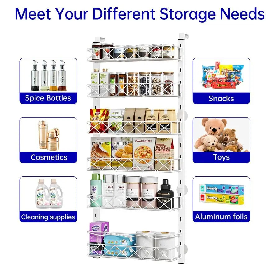 Over The Door Organizer Six Tier Pantry And Spice Rack