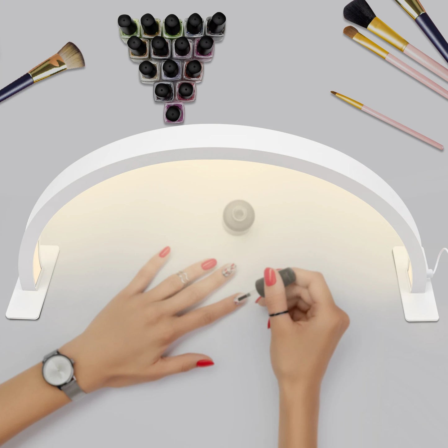 LED Half Moon Lamp With Adjustable Brightness For Nail Art
