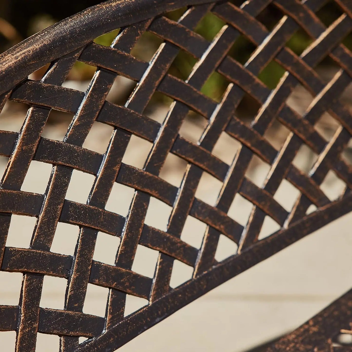 Cast Aluminum Outdoor Garden Bench With Armrests For Patio Yard
