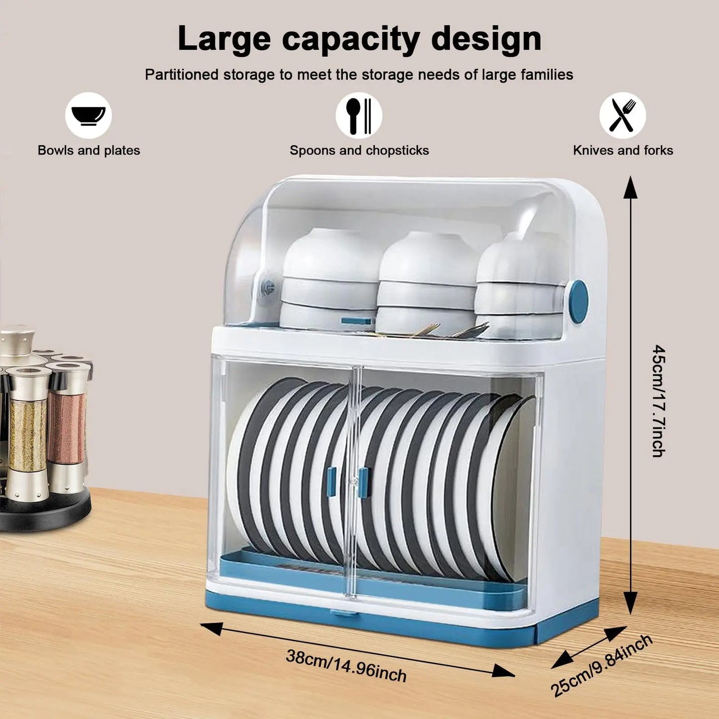 Bymaocar 2-Tier Dish Drying Rack With Drain Board