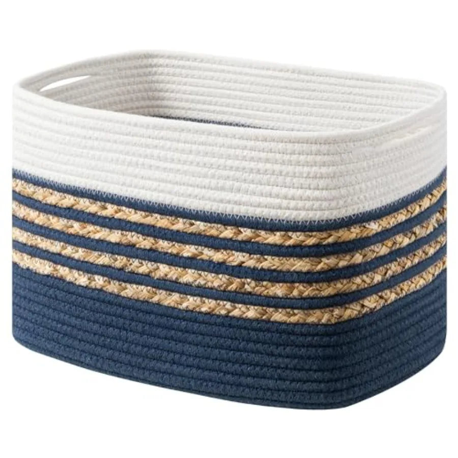 Woven Storage Baskets For Toys And Towels With Handles