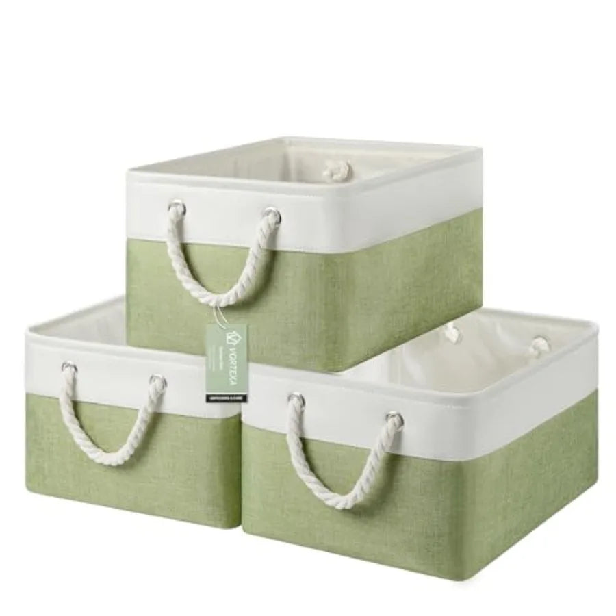 Fabric Cube Storage Bins Six Pack With Handles Foldable