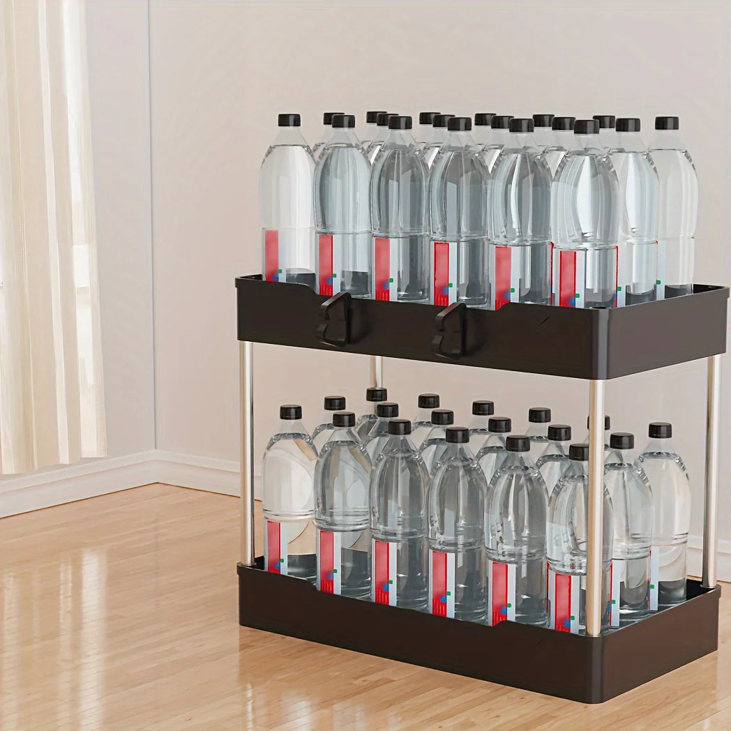 Under Bathroom Sink Organizer Set With Double Tier Racks Kitchen