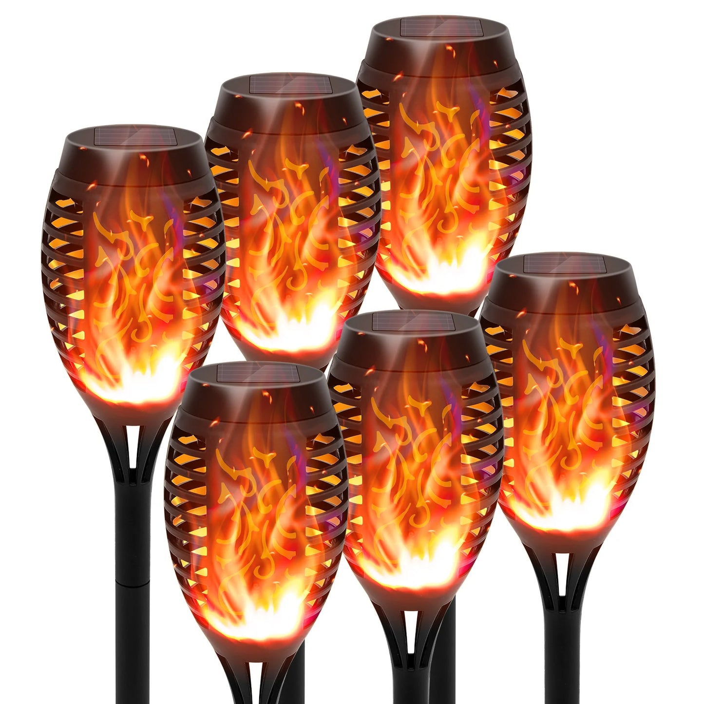 Solar LED Torch Lights With Flickering Flame For Outdoor Path