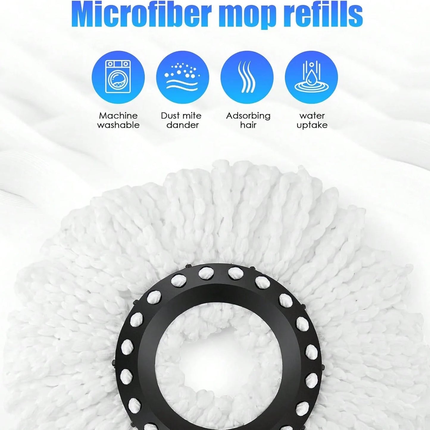 ATMDOG Spin Mop Bucket Set With Soap Dispenser Microfiber Heads