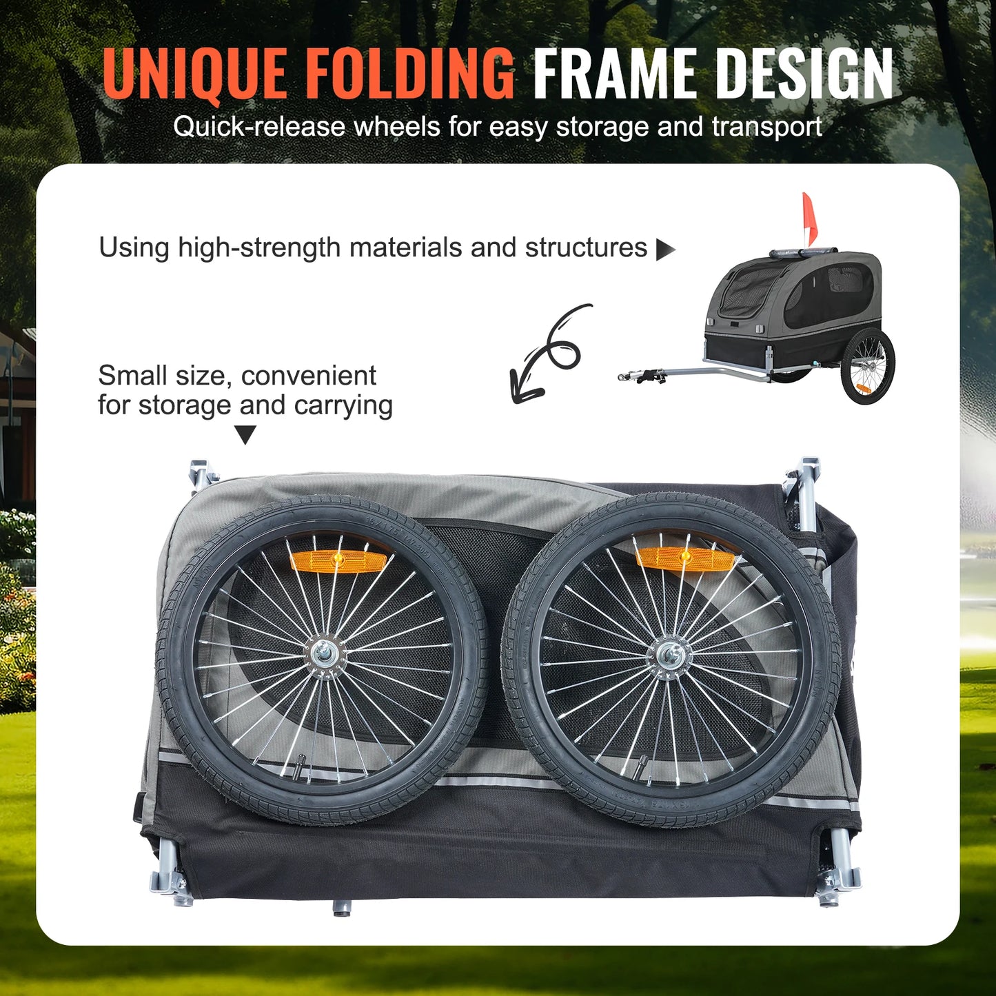 Dog Bike Trailer Carrier For Pets Bicycle Cart With Wheels