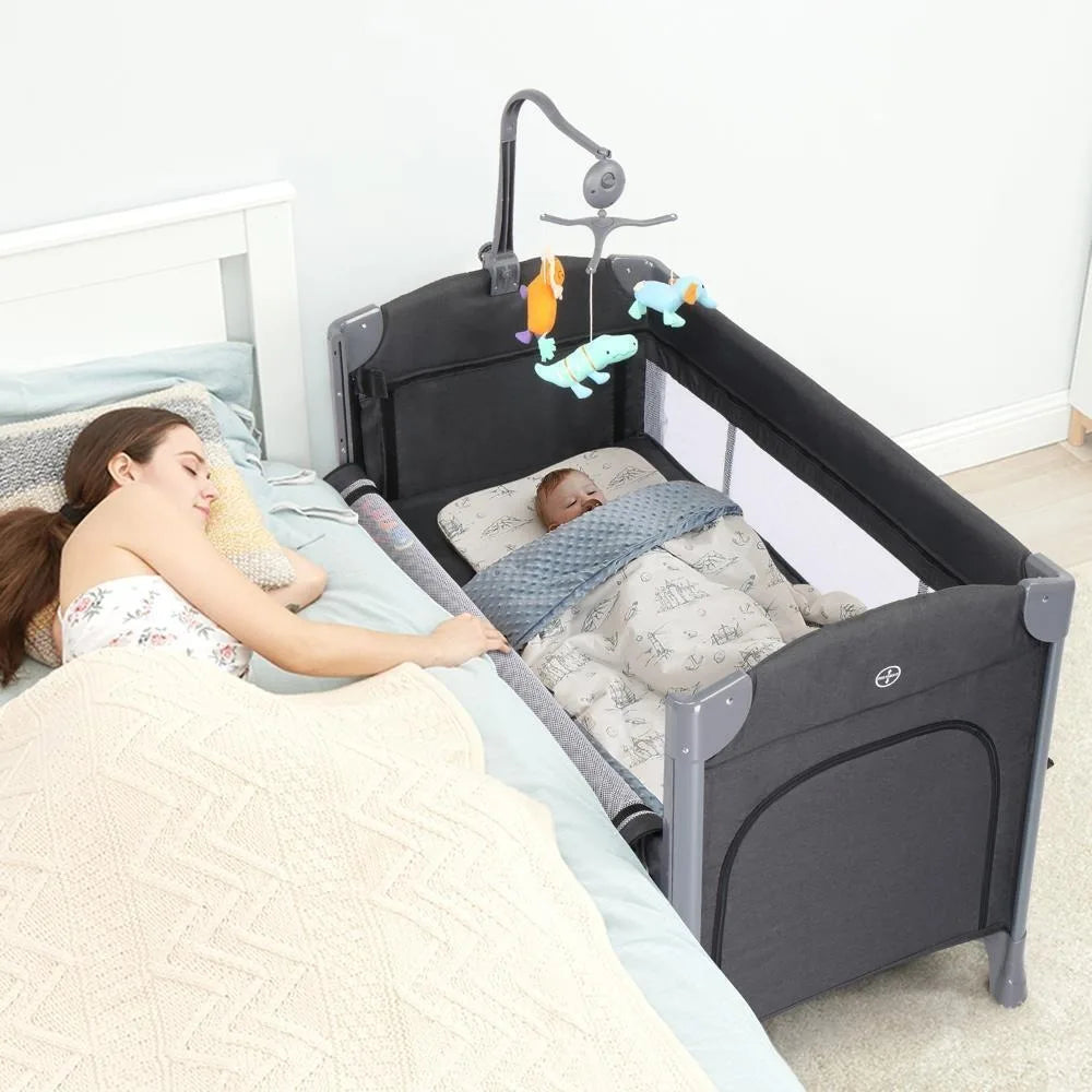 LALAHO 3-In-1 Baby Bassinet Bedside Sleeper With Mattress