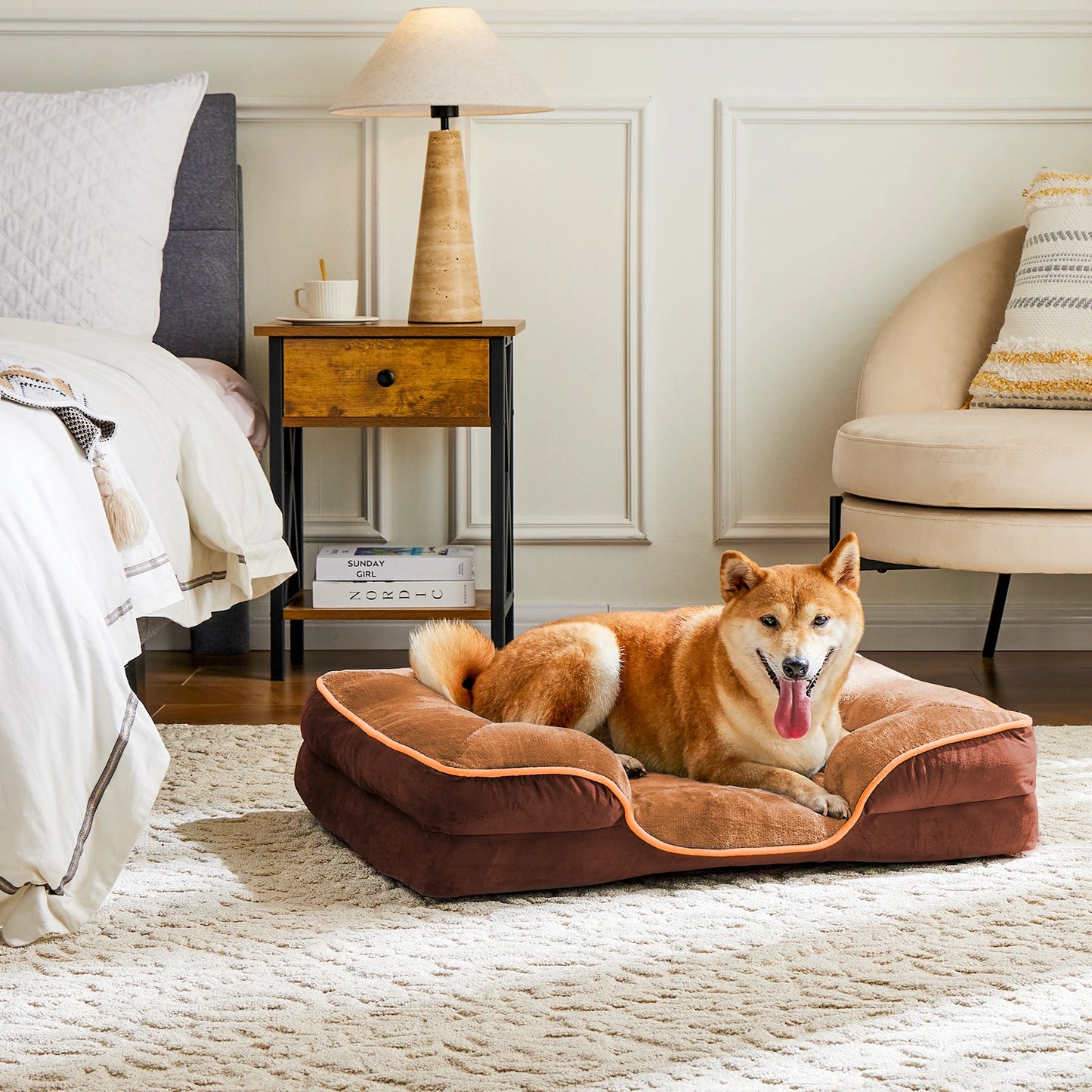 JHK Orthopedic Memory Foam Dog Bed for Small Pets Premium