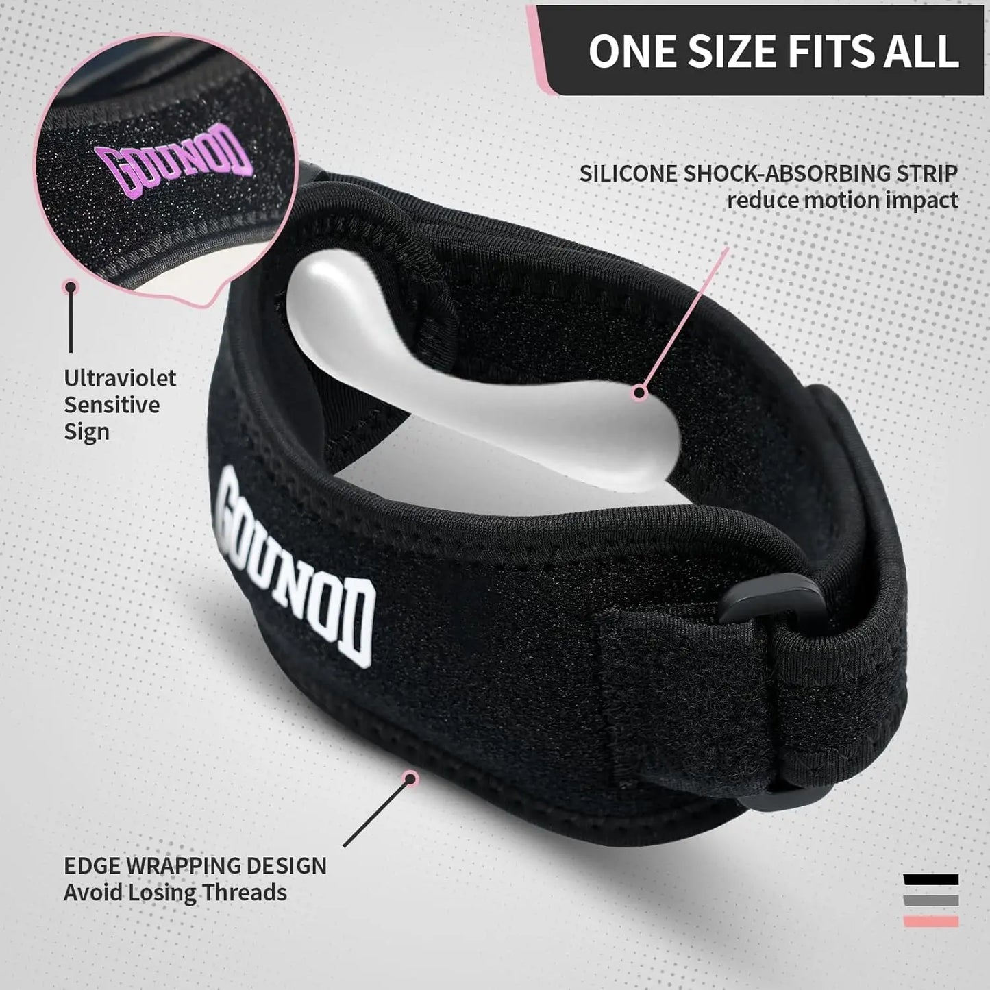 GOUNOD Patella Knee Straps Adjustable Pain Relief Running