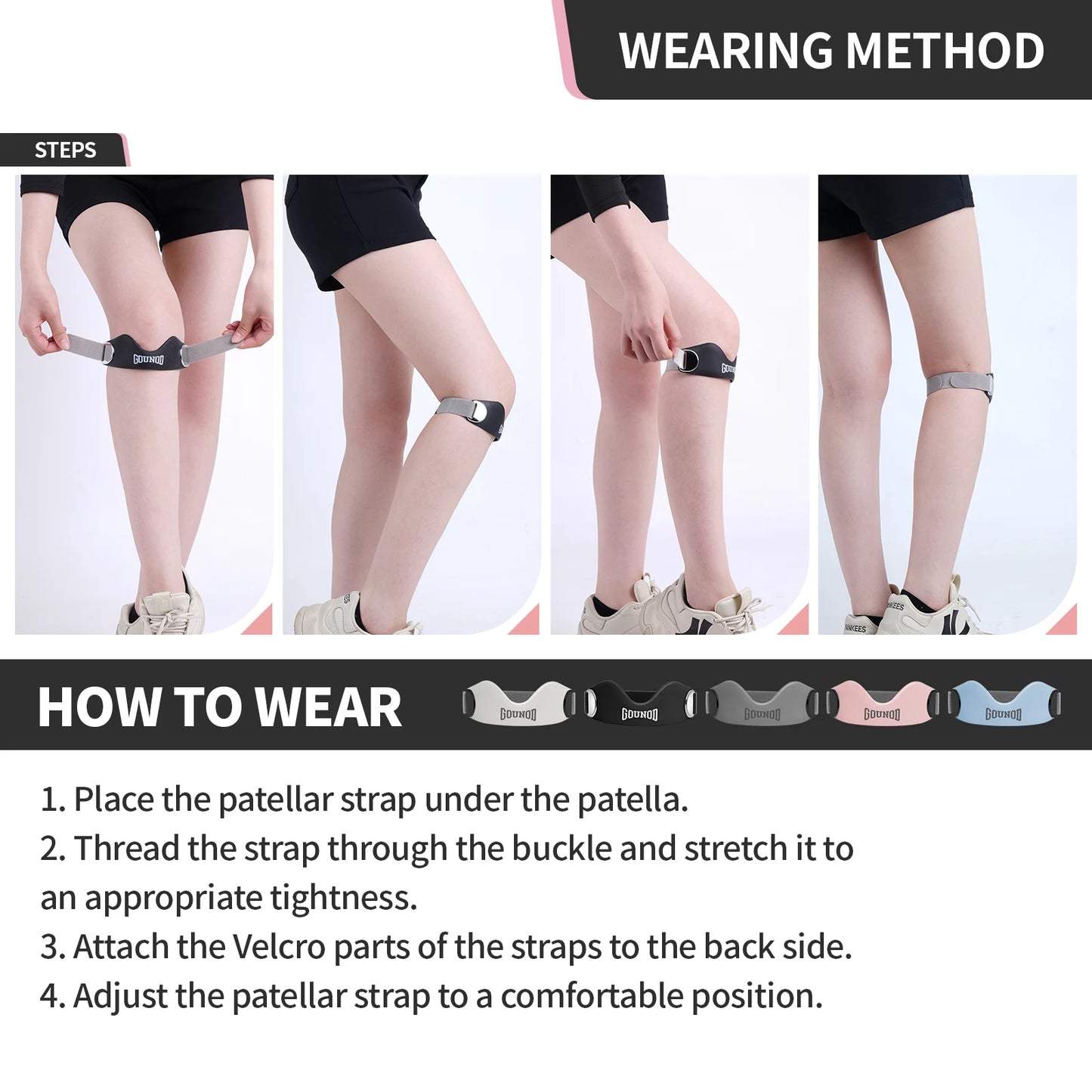 GOUNOD Patellar Tendon Support Strap For Knee Pain Relief