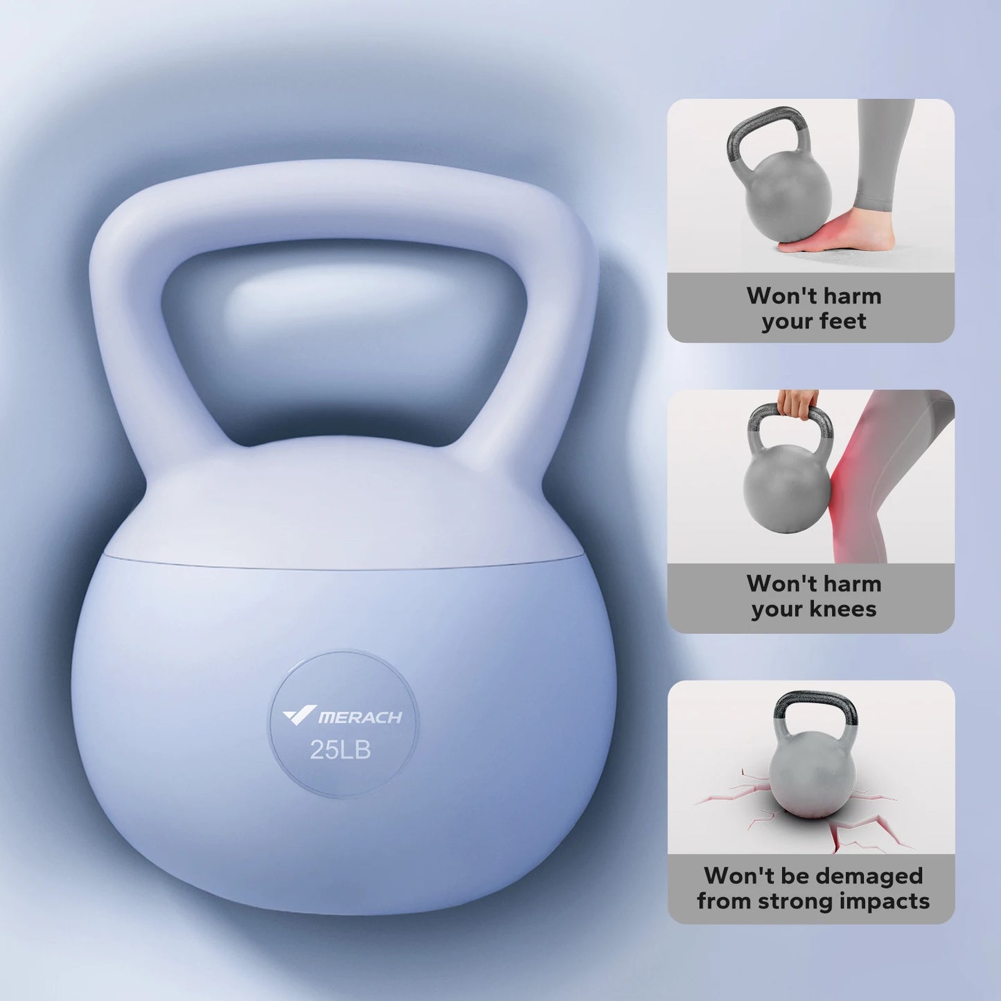 MERACH Soft Kettlebell Non Slip Wide Grip Handle Cushioned Base
