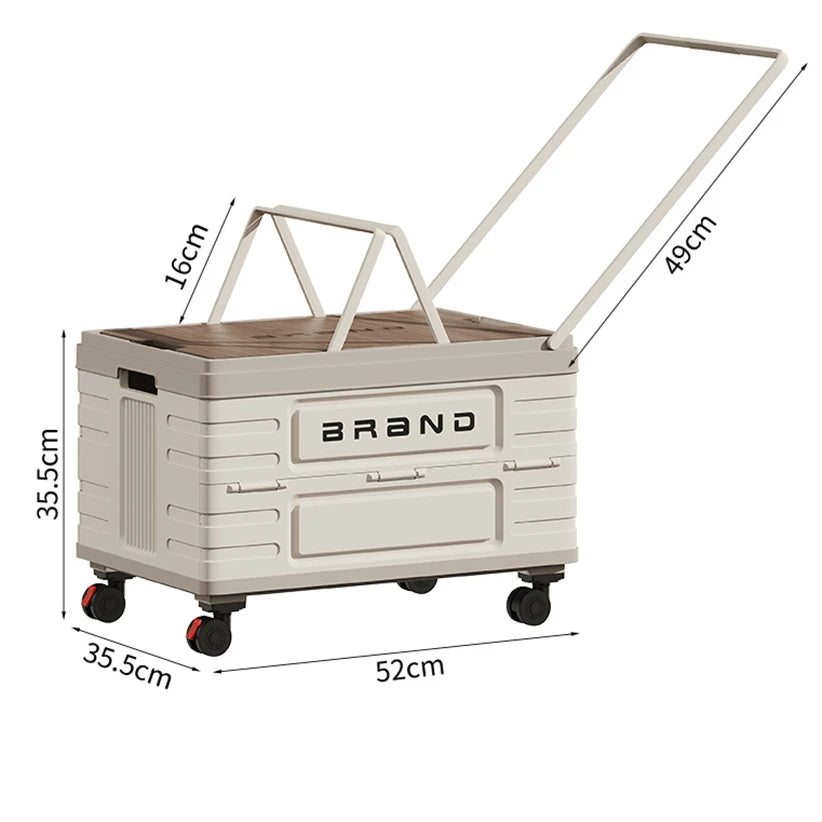 360 Degree Rotating Foldable Storage Cart Heavy Duty Mobile Organizer