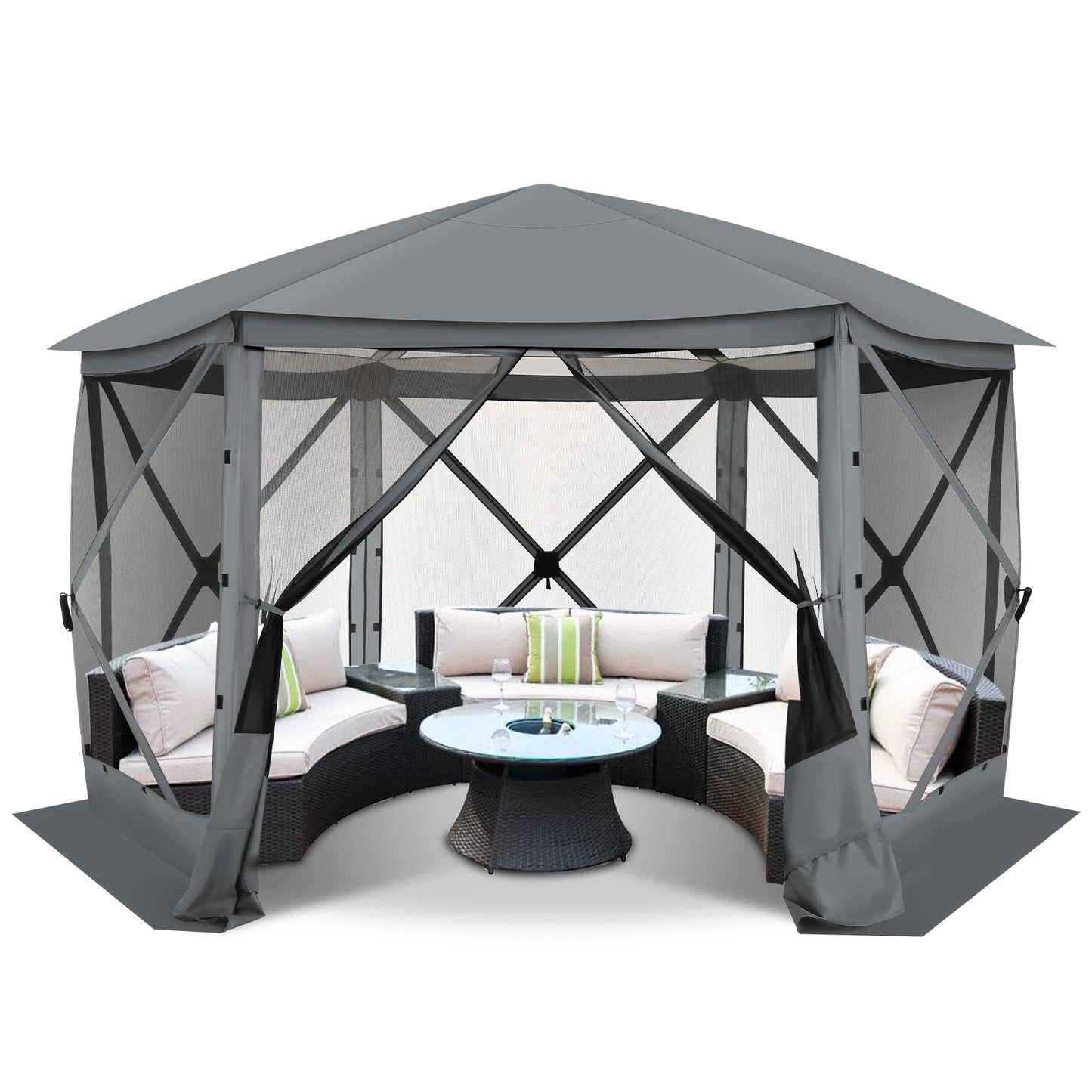 Tooluck Pop Up Gazebo With Mosquito Netting And Awning