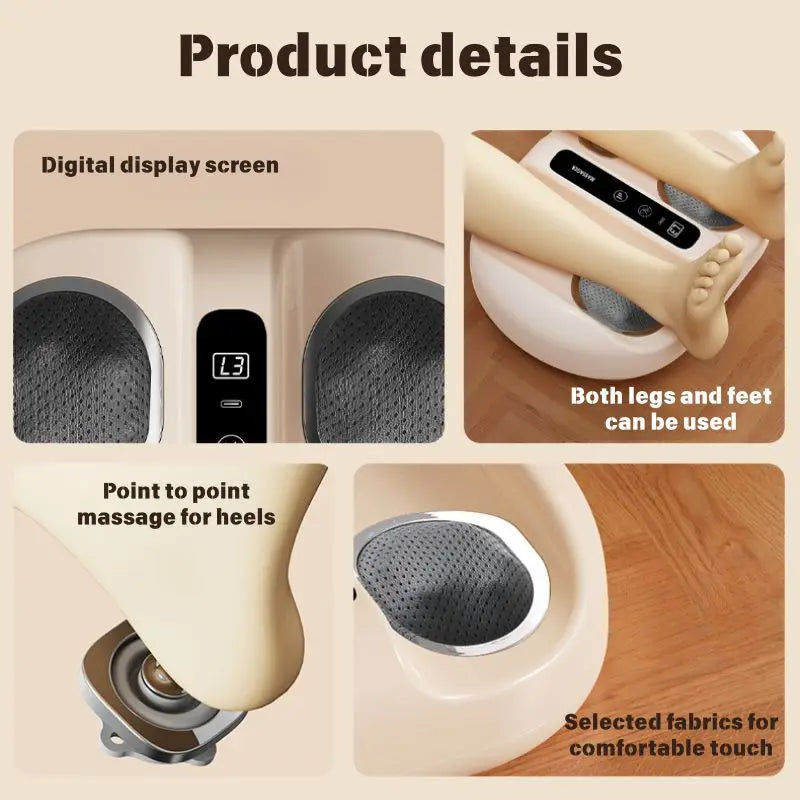 Mini Foot Massager with Hot Compress Deep Kneading and Vibration