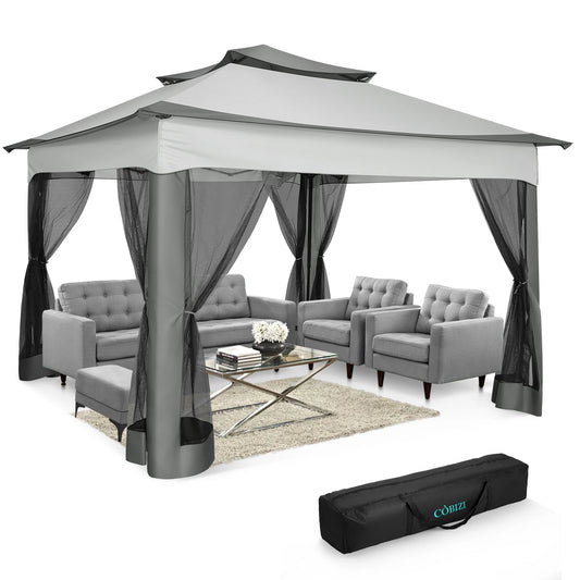 Tooluck Pop Up Gazebo With Mosquito Netting Outdoor Canopy Tent