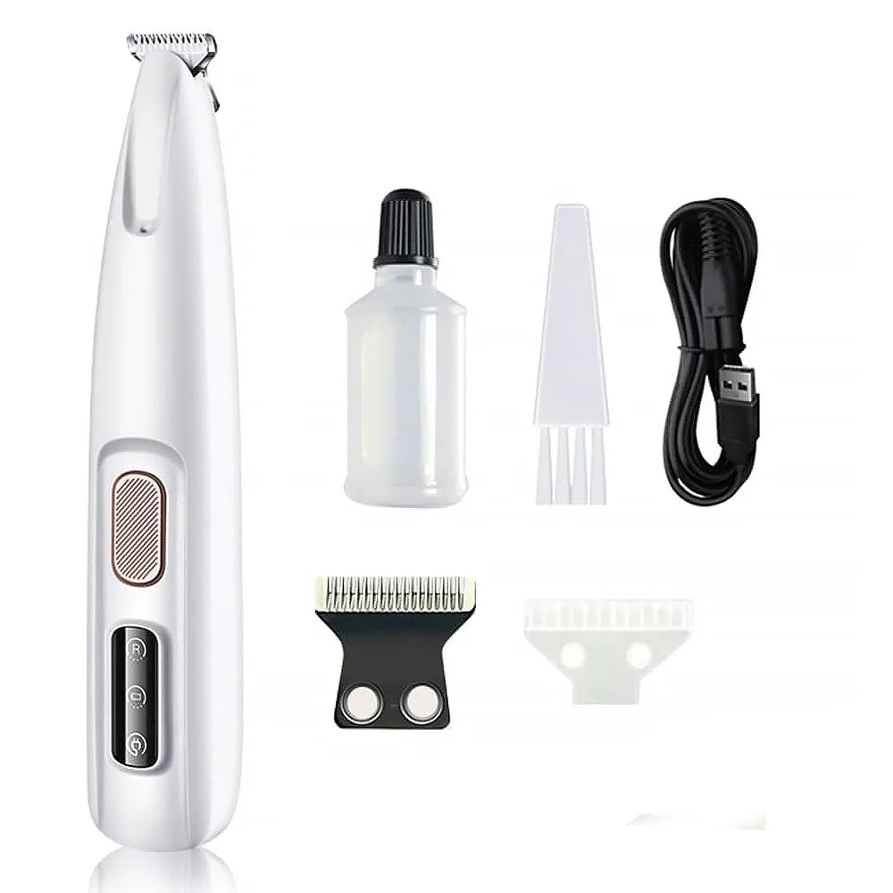 Rechargeable Pet Grooming Clippers With LED Light Blade