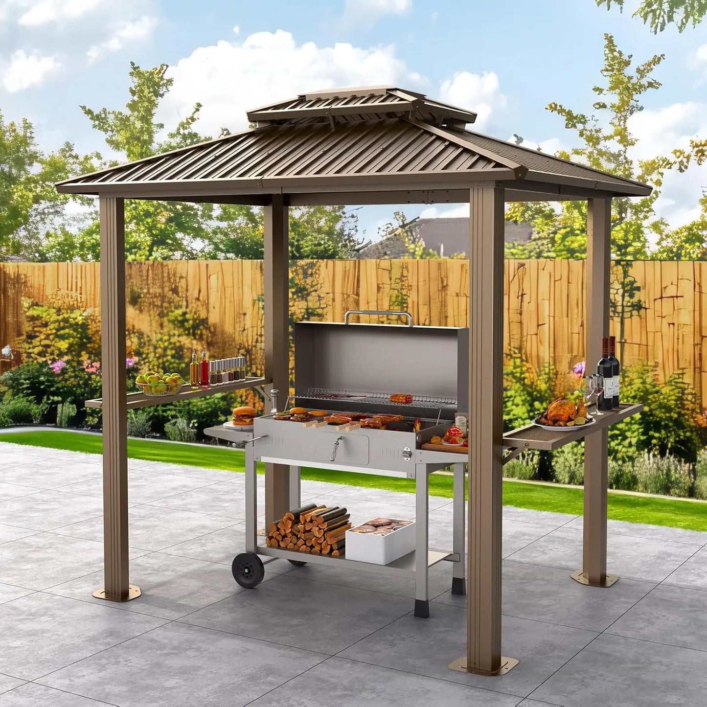 Tooluck Hardtop Gazebo With Galvanized Steel Roof And Aluminum Frame