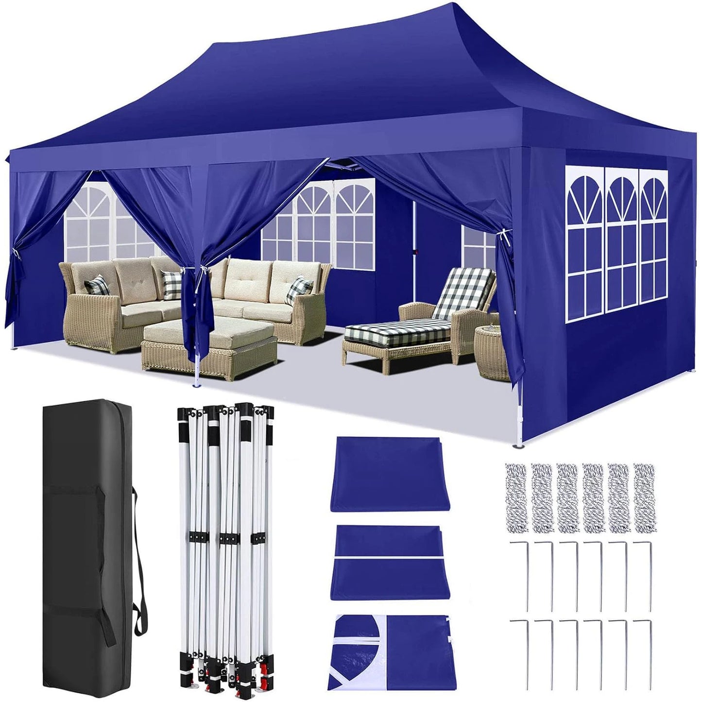 COBIZI Pop Up Canopy Gazebo With UV50 Waterproof Tent