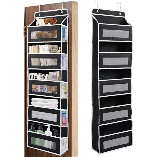 5-Shelf Hanging Storage Organizer Behind Door Pockets Anti Tilt