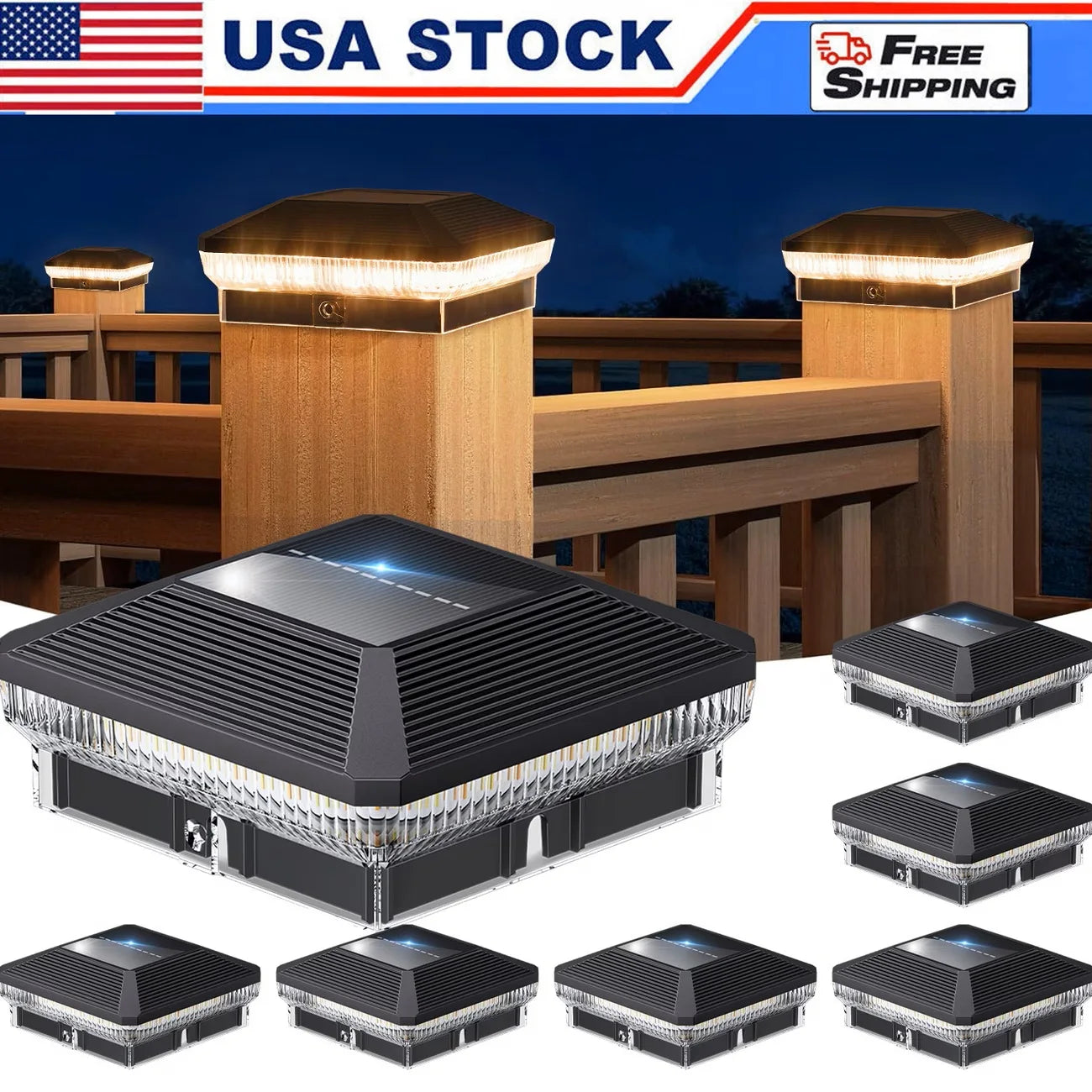 Solar Post Lights Outdoor 40 LEDs Fence Post 3 Modes