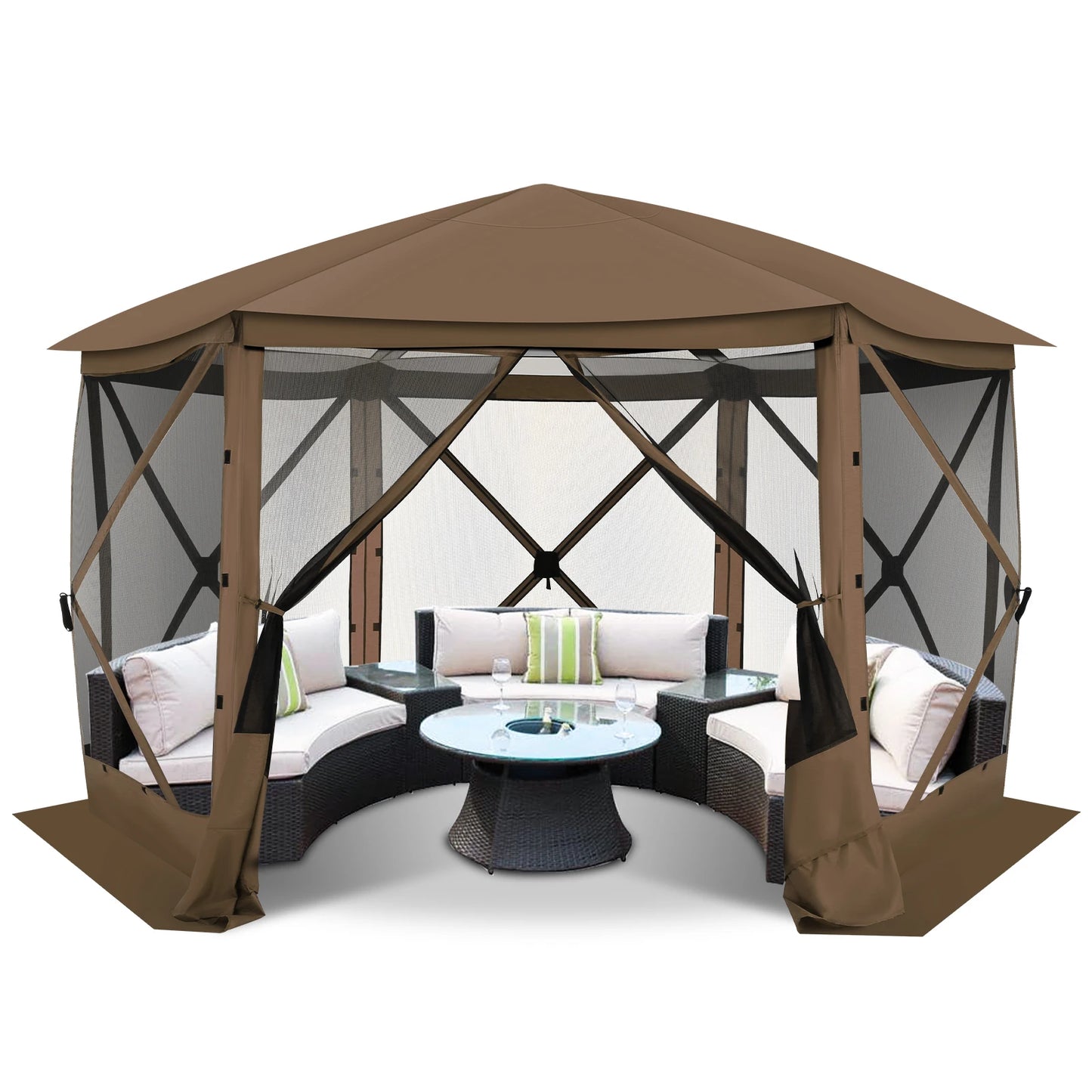 Tooluck Pop Up Gazebo With Mosquito Netting And Awning