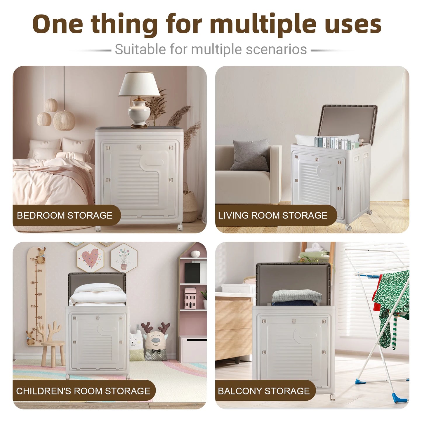 Foldable Storage Box With Wheels Large Capacity Dustproof Organizer
