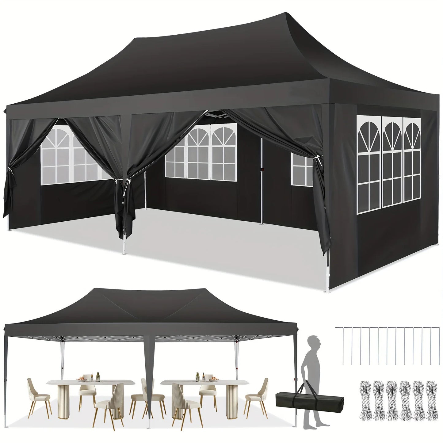 COBIZI Pop Up Canopy Gazebo With UV50 Waterproof Tent