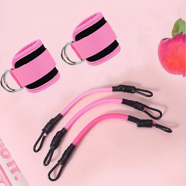 Ankle Resistance Bands Set For Leg Strength At Home Gym