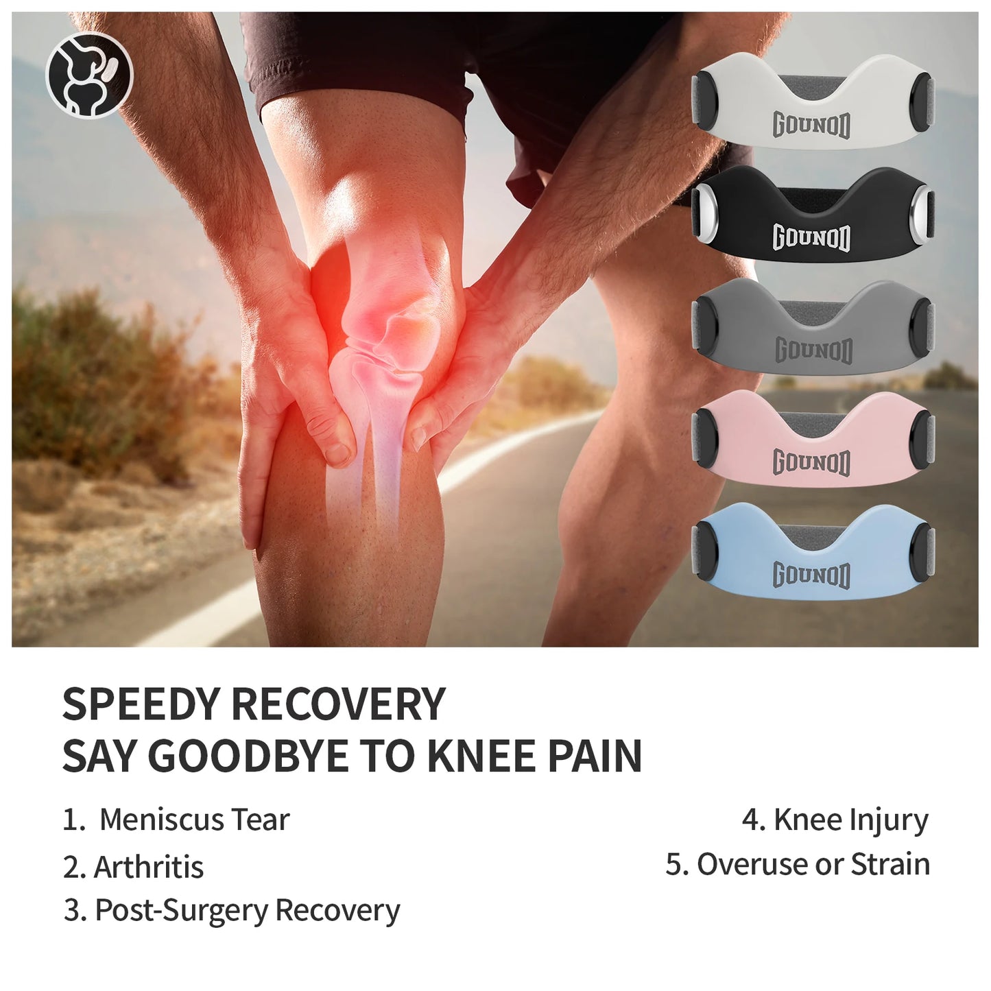 GOUNOD Patellar Tendon Support Strap For Knee Pain Relief