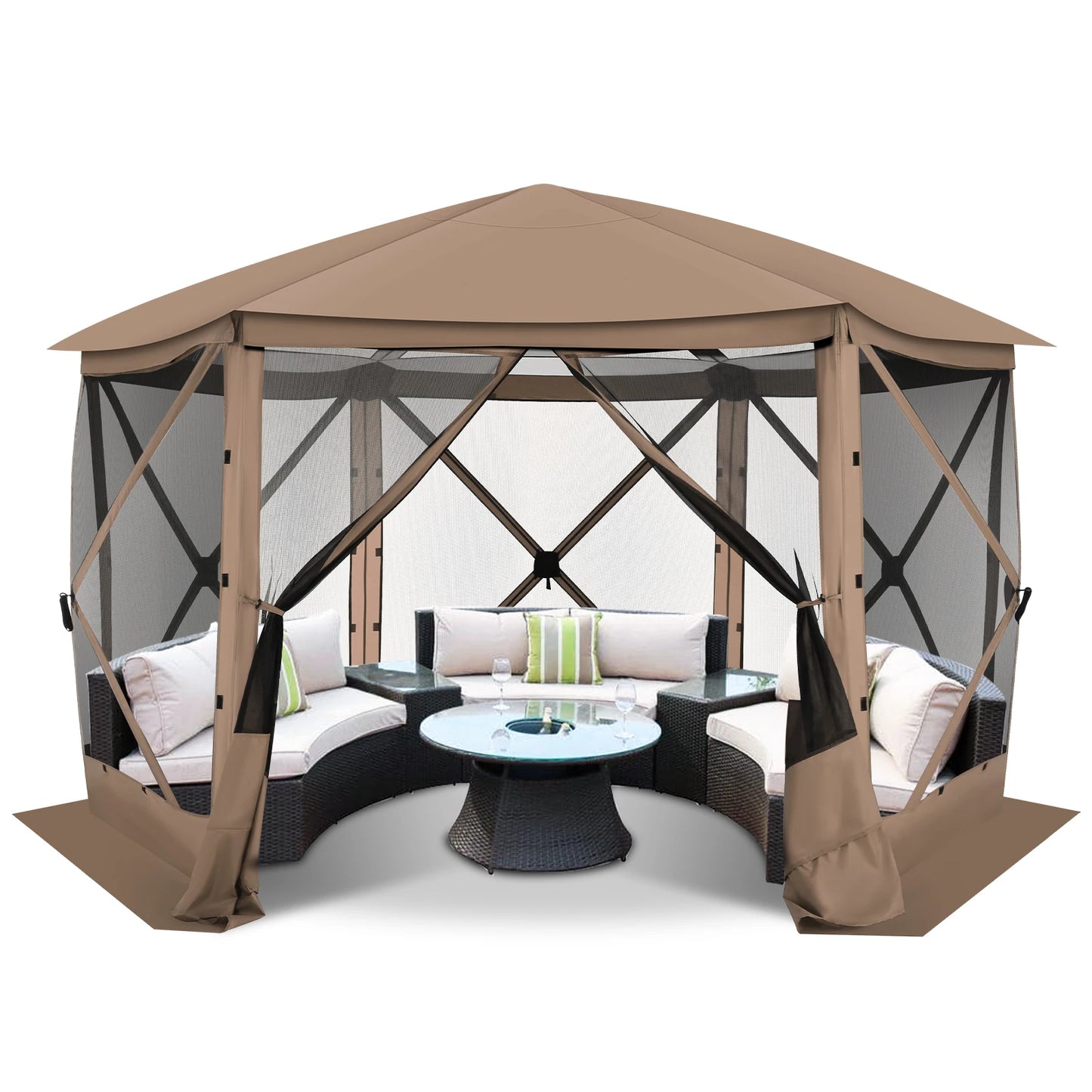 Tooluck Pop Up Gazebo With Mosquito Netting And Awning