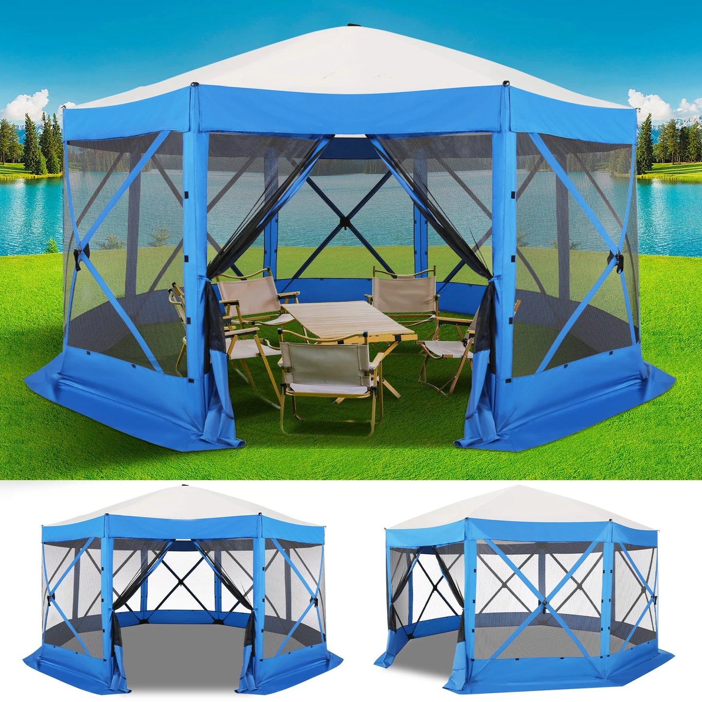 Cobizi Pop Up Gazebo Canopy Tent With Mosquito Netting
